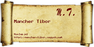 Mancher Tibor névjegykártya
